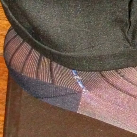 2PR Men's Sheer Char/Navy Thick N Thin with Pattern, Cap Toe & Heel Socks 10-13 - Picture 12 of 13